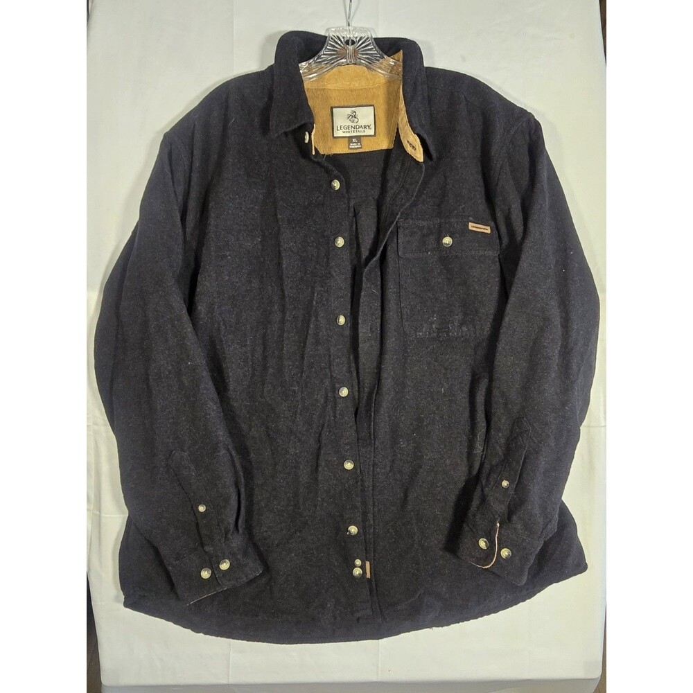 Men’s Legendary Whitetails Black Button Front Shirt-XL-Chest Pocket
